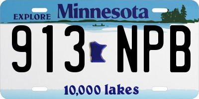 MN license plate 913NPB
