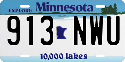 MN license plate 913NWU