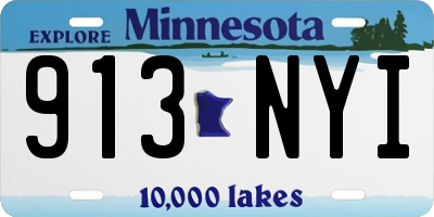 MN license plate 913NYI