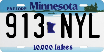 MN license plate 913NYL