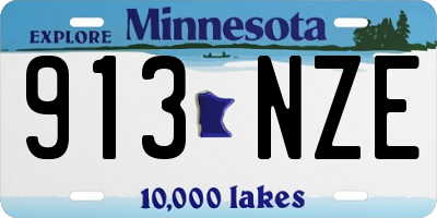 MN license plate 913NZE