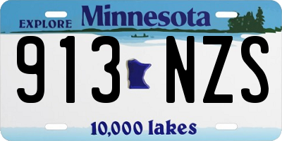 MN license plate 913NZS