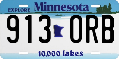 MN license plate 913ORB