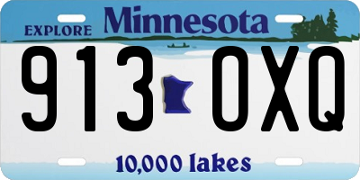 MN license plate 913OXQ