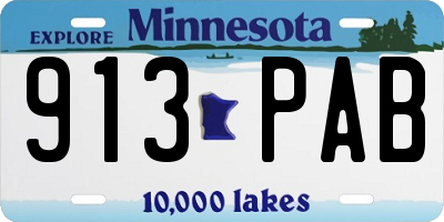 MN license plate 913PAB