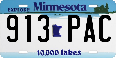 MN license plate 913PAC
