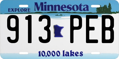 MN license plate 913PEB