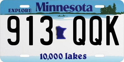 MN license plate 913QQK