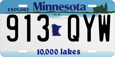 MN license plate 913QYW