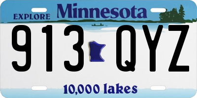 MN license plate 913QYZ