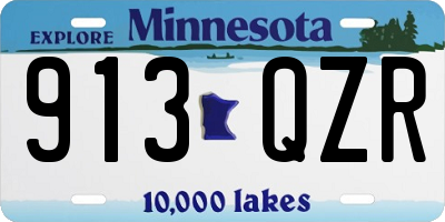 MN license plate 913QZR