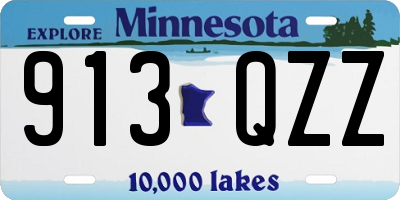 MN license plate 913QZZ