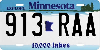 MN license plate 913RAA
