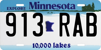 MN license plate 913RAB