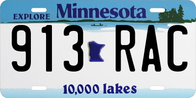 MN license plate 913RAC