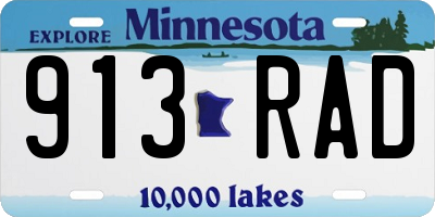 MN license plate 913RAD