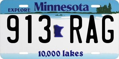 MN license plate 913RAG