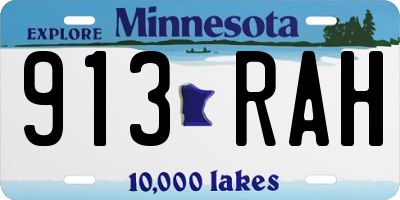MN license plate 913RAH