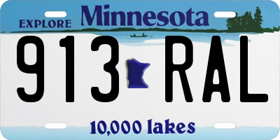 MN license plate 913RAL