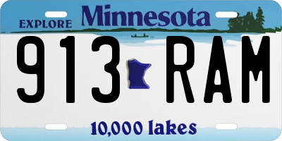 MN license plate 913RAM