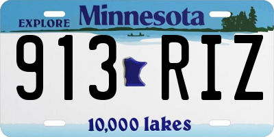 MN license plate 913RIZ