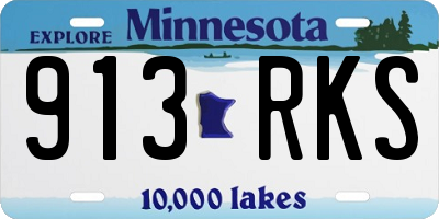 MN license plate 913RKS