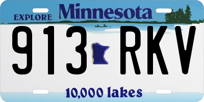MN license plate 913RKV