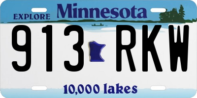MN license plate 913RKW