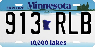 MN license plate 913RLB