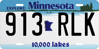 MN license plate 913RLK