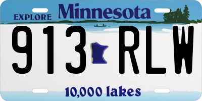 MN license plate 913RLW