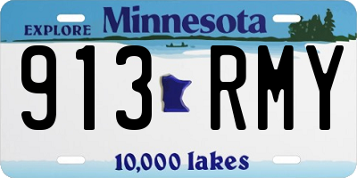 MN license plate 913RMY