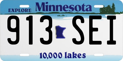 MN license plate 913SEI