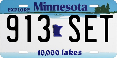 MN license plate 913SET