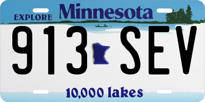 MN license plate 913SEV