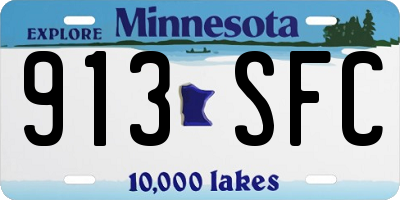 MN license plate 913SFC