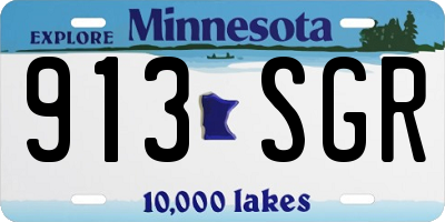 MN license plate 913SGR