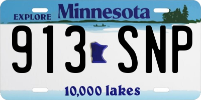 MN license plate 913SNP