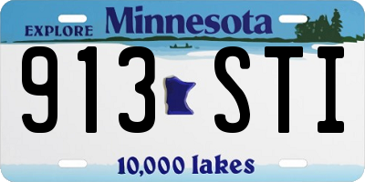 MN license plate 913STI