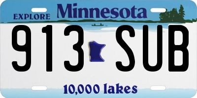 MN license plate 913SUB