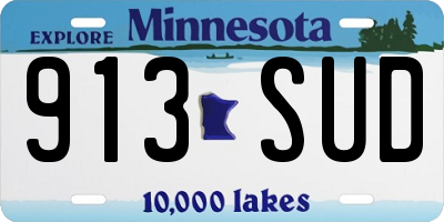 MN license plate 913SUD