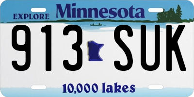 MN license plate 913SUK