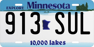 MN license plate 913SUL