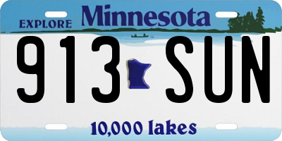 MN license plate 913SUN
