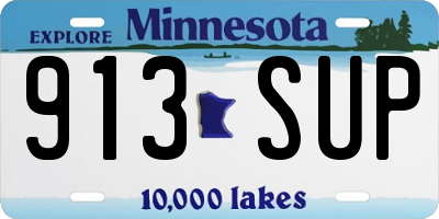 MN license plate 913SUP