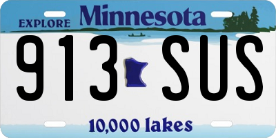 MN license plate 913SUS