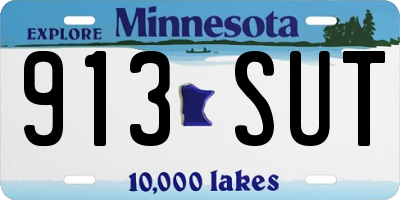 MN license plate 913SUT