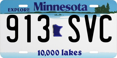 MN license plate 913SVC