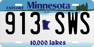 MN license plate 913SWS
