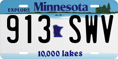 MN license plate 913SWV